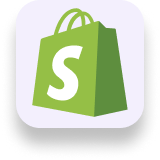 Logo Icon in Grün von E-Commerce Shopsystem Shopify