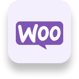 Logo Icon in violett von Open-Source CMS(Content-Management-System) WordPress E-Commerce System WooCommerce