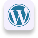 Logo Icon in hellblau von Open-Source CMS(Content-Management-System) WordPress