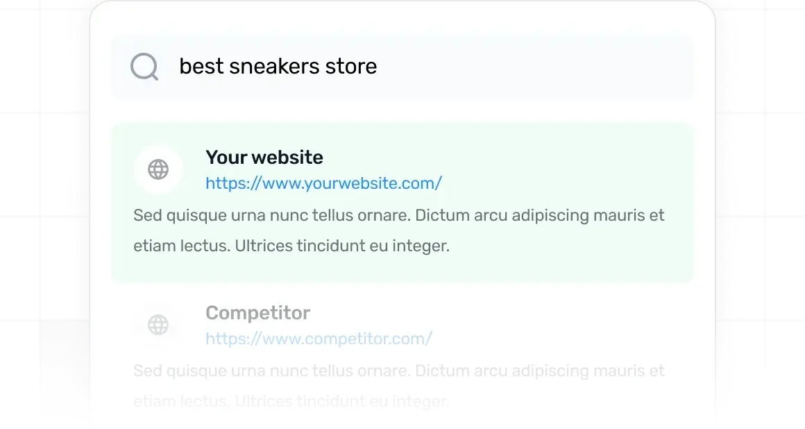 Grafik: Suchanfrage für "best sneaker store", hier hat eine Onlineshop Agentur, die SERP Ergebnisse optimiert.